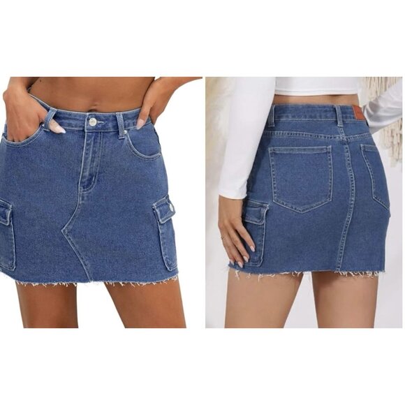 Genleck Cargo Denim Skirt for Women Size Medium - Picture 1 of 10
